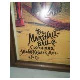 Marshall Ball Clothiers sign -framed.