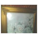 Vintage Print " White Roses " Paul de Longpre