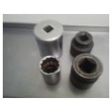 Socket Wrench & extension ¾ in.  drive plus 4 sockets