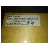 3 micrometers set in wood case.