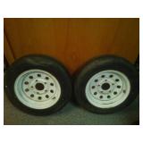 2 trailer wheels