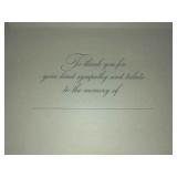 37  boxes of sympathy Thank you note cards & envelopes