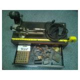 Electric lathe mounted on tool box