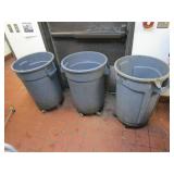 (3) Garbage Barrels on Wheels