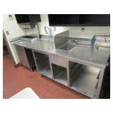SS Table w/Fountain Pop Dispenser & Sink 108"X30"X36"