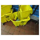 (2) Mop Buckets & Wet Floor Signs