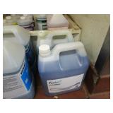 Large Lot of Cleaning Supplies & Rack
