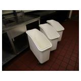 (3) Food Prep Bins on Wheels