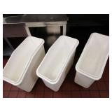 (3) Food Prep Bins on Wheels