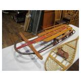Vintage Sled & Snow Shoe