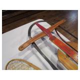 Vintage Sled & Snow Shoe
