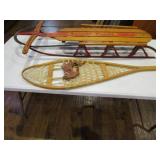 Vintage Sled & Snow Shoe