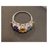 Multi-stone Sterling Silver Ring