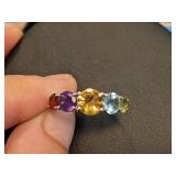 Multi-stone Sterling Silver Ring
