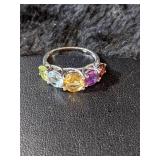 Multi-stone Sterling Silver Ring