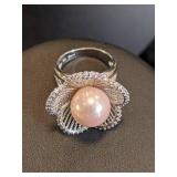 Sterling Silver Rings - White Pearl and Black Pearl