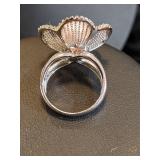 Sterling Silver Rings - White Pearl and Black Pearl