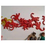 Vintage Plastic Farm Animals, Cowboys and Indians with a Barrel of Monkeys