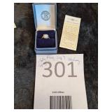 The Bradford Exchange White Topaz Sterling Silver Ring Size 7