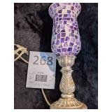 Purple Mosaic Glass Lamp
