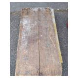 Vintage Wood Freight Cart on Steel Castors