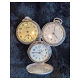 3 Pocket Watches - Westclox, St. Regis and Coleman