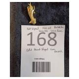 Vintage Gold Hand with glass Bud Vase Brooch - Rare