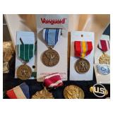 Large Lot of American and Russian Military Memorabilia Including Medals, Hats, Pins and more