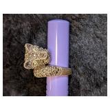 Sterling Silver and Marcasite Wild Cat Ring