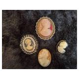 Cameo Brooches - Lot of 4