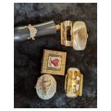 Vintage Vanity Items Including Lipstick Holder/Mirror, Dior Compact, Needle Holder and More