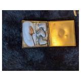 Vintage Vanity Items Including Lipstick Holder/Mirror, Dior Compact, Needle Holder and More