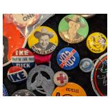 Lot of Vintage and Newer Buttons/Pins
