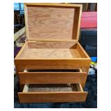 Beautiful Handcrafted Wood Jewelry Box with Inlaid Flower