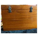 Beautiful Handcrafted Wood Jewelry Box with Inlaid Flower