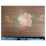 Beautiful Handcrafted Wood Jewelry Box with Inlaid Flower