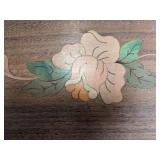 Beautiful Handcrafted Wood Jewelry Box with Inlaid Flower