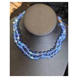 Vintage Crystal Necklaces/Chokers in Clear and Blue - Stunning