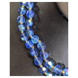 Vintage Crystal Necklaces/Chokers in Clear and Blue - Stunning