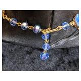 Vintage Crystal Necklaces/Chokers in Clear and Blue - Stunning