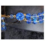 Vintage Crystal Necklaces/Chokers in Clear and Blue - Stunning