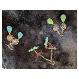 3 Pair Stone Earrings