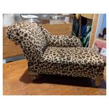 Vintage Leopard Jewelry Box Chaise Lounge