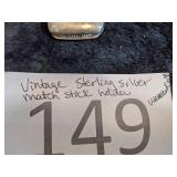 Vintage Sterling Silver Matchstick Holder