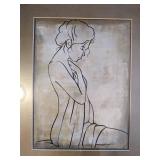 Lady Bathing in ornate Gold Frame