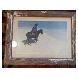 Print by Remington with Barn Wood Frame
