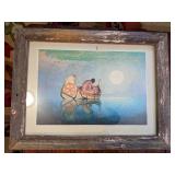 Lithograph by Remington with Barn Wood Frame