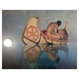 Lithograph by Remington with Barn Wood Frame