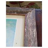 Lithograph by Remington with Barn Wood Frame