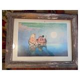 Lithograph by Remington with Barn Wood Frame
